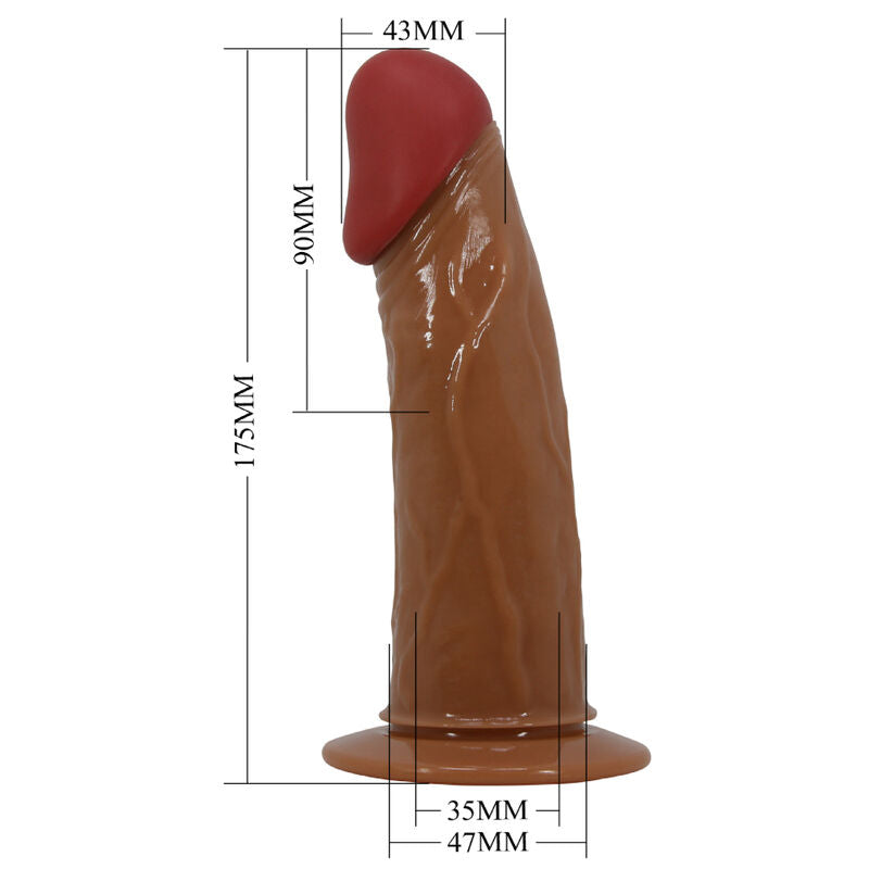 PRETTY LOVE - STARKS MULTI-SPEED VIBRATING DILDO HARNESS 17.5 CM LIGHT BROWN