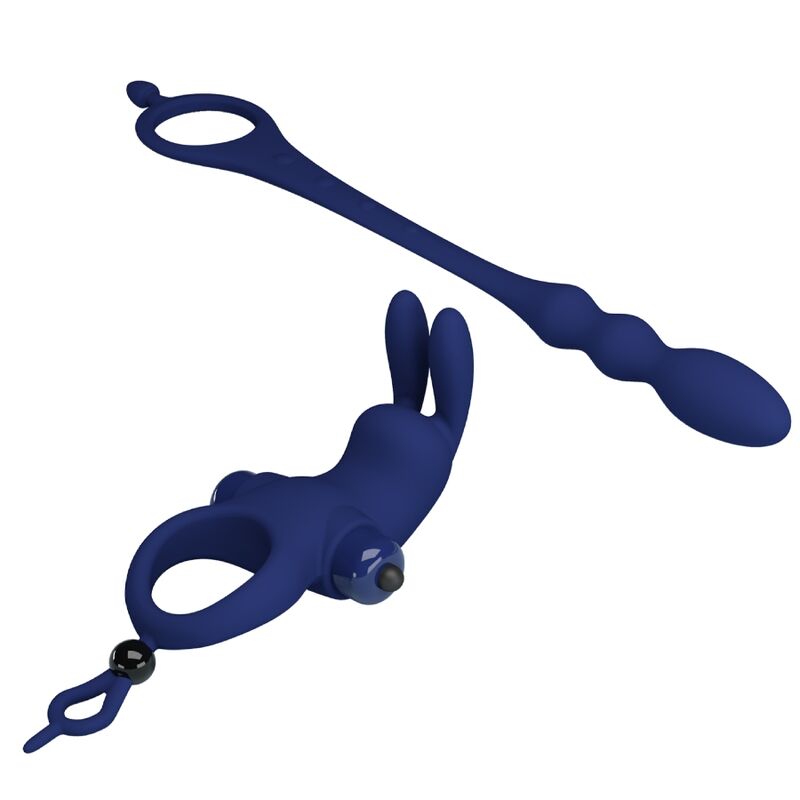 PRETTY LOVE - AYAD RABBIT VIBRATING RING WITH BLUE PLUG