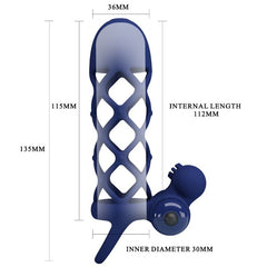 PRETTY LOVE - GIANN VIBRATING RING WITH BLUE SILICONE SHEATH