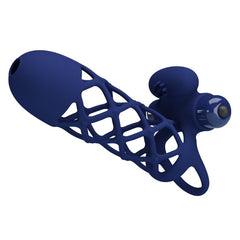 PRETTY LOVE - GIANN VIBRATING RING WITH BLUE SILICONE SHEATH