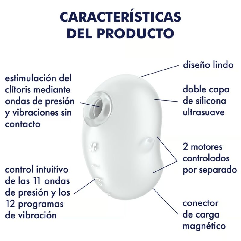 SATISFYER - CUTIE GHOST WHITE LAY-ON VIBRATOR