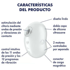 SATISFYER - CUTIE GHOST WHITE LAY-ON VIBRATOR