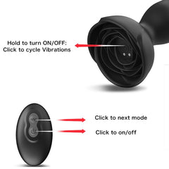 ARMONY - EXTREME A BLOOM ROSE VIBRATOR AND BLACK BUTT PLUG REMOTE CONTROL