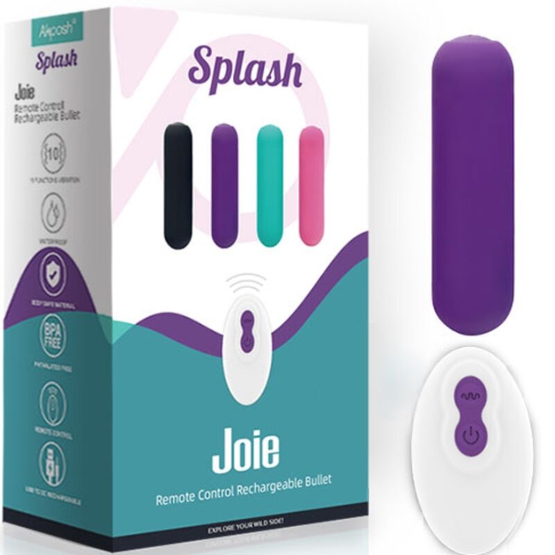 ARMONY - SPLASH JOIE BULLET SILICONE VIBRATOR REMOTE CONTROL 10 VIBRATIONS 75 X 19 CM PURPLE