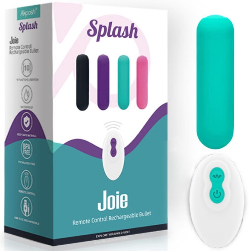 ARMONY - SPLASH JOIE BULLET SILICONE VIBRATOR REMOTE CONTROL 10 VIBRATIONS 75 X 19 CM GREEN