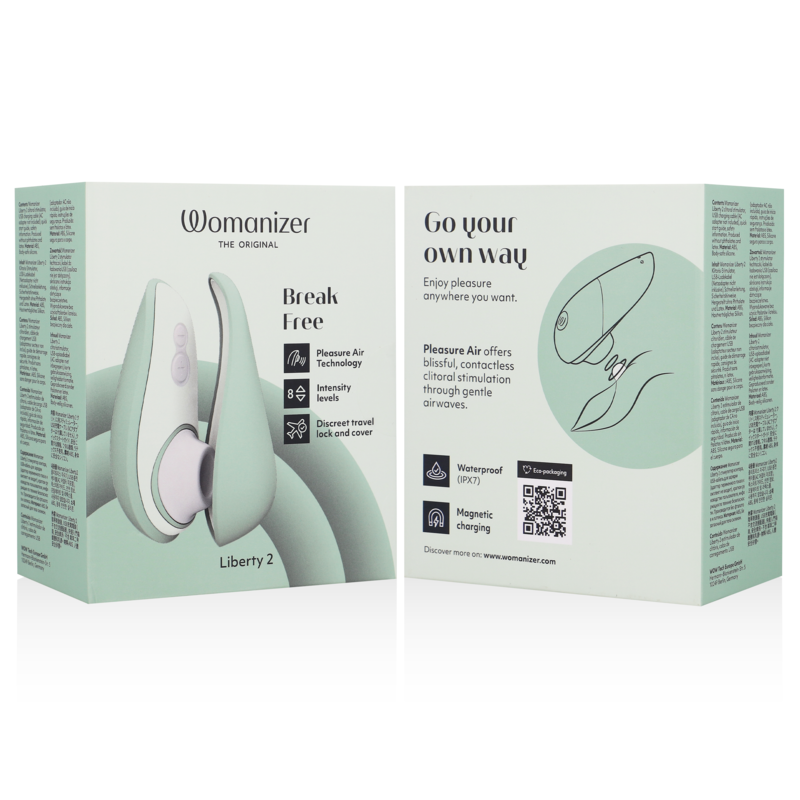 WOMANIZER - LIBERTY 2 CLITORAL STIMULATOR &amp; SUCKER LIGHT GREEN