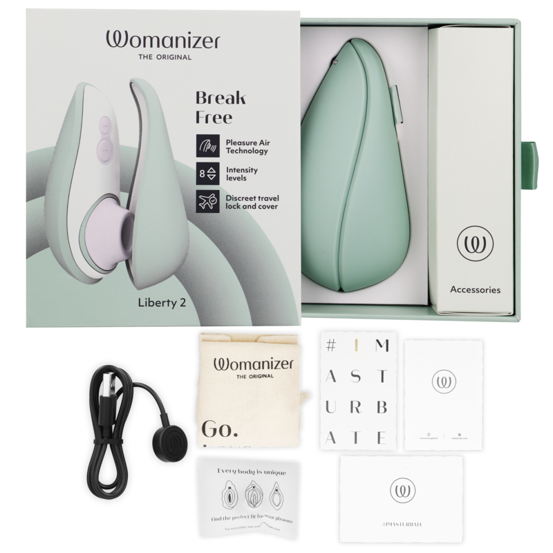 WOMANIZER - LIBERTY 2 CLITORAL STIMULATOR &amp; SUCKER LIGHT GREEN
