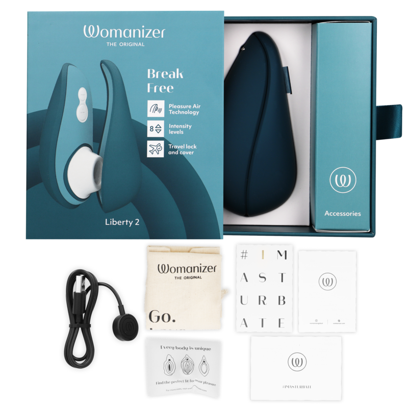WOMANIZER - LIBERTY 2 CLITORAL STIMULATOR &amp; SUCKER LIGHT GREEN