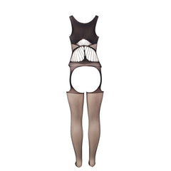 SUBBLIME - 951900 BODYSTOCKING WITHOUT FISHNET BOTTOM WITH CUP AND OPEN SHOULDERS BLACK ONE SIZE