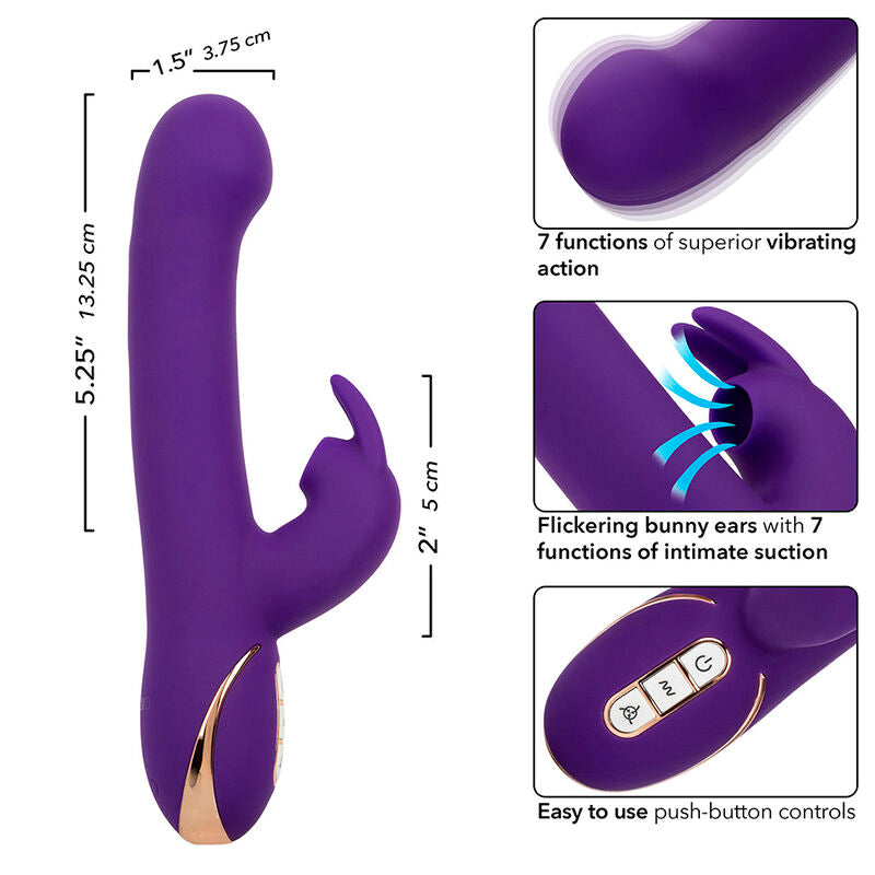 CALEXOTICS - JACK RABBIT VIBRATOR AND STIMULATOR 7 VIBRATIONS AND SUCTION MODE BLUE