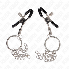 KINK - O RING NIPPLE CLIP AND SMALL SILVER CHAIN ​​6 CM