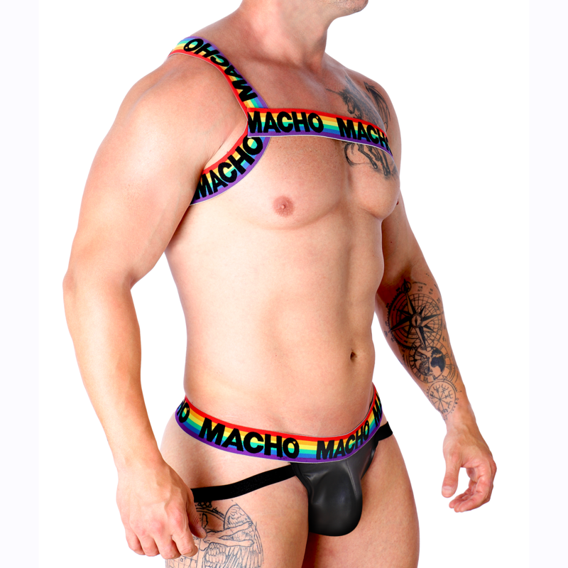 MACHO - ARNÊS ROMANO BRANCO S/M