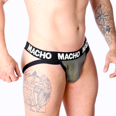 MACHO - MX27GR JOCK COURO CINZA BEGE M