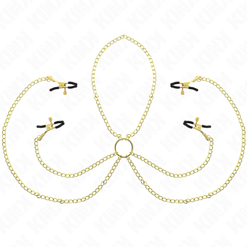 KINK - 4 ADJUSTABLE NIPPLE AND CLITORITE CLAMPS GOLD