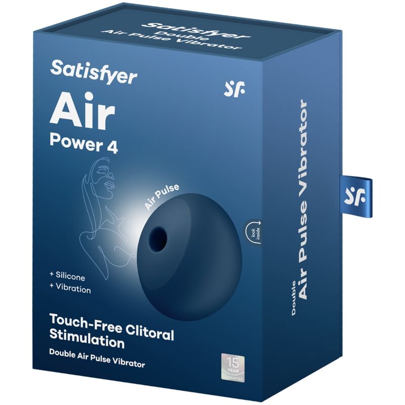 SATISFYER - AIR POWER 4 STIMULATOR AND VIBRATOR 12 VIBRATIONS BLUE