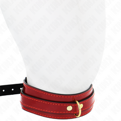 KINK - WINE RED ADJUSTABLE NECKLACE WITH GOLD DETAILS 29-42.5 CM X 4 CM