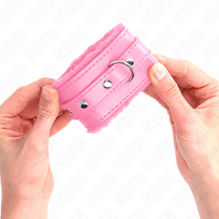 KINK - PREMIUM PINK LEATHER LINING WRIST WITH ADJUSTABLE PINK BELT 17-29 CM X 6 CM