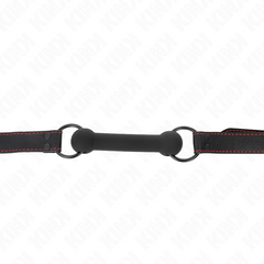 KINK - MORDAÇA DE OSSO COM ALÇA DE COURO PRETA AJUSTÁVEL 41-57 CM