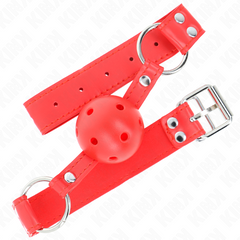 KINK - RED HOLLOW HARD BALL GAG COMPLETE 62 x 2 CM