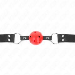 KINK - BREATHABLE BALL GAG 4 CM WITH DOUBLE RIVET LEATHER 62.5 x 2.5 CM ADJUSTABLE 42-58 CM
