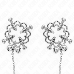 KINK - PINÇAS DE FLOR DE METAL COM CORRENTE