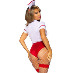 LEG AVENUE - FANTASIA DE ENFERMEIRA SEXY VERMELHO/BRANCO M