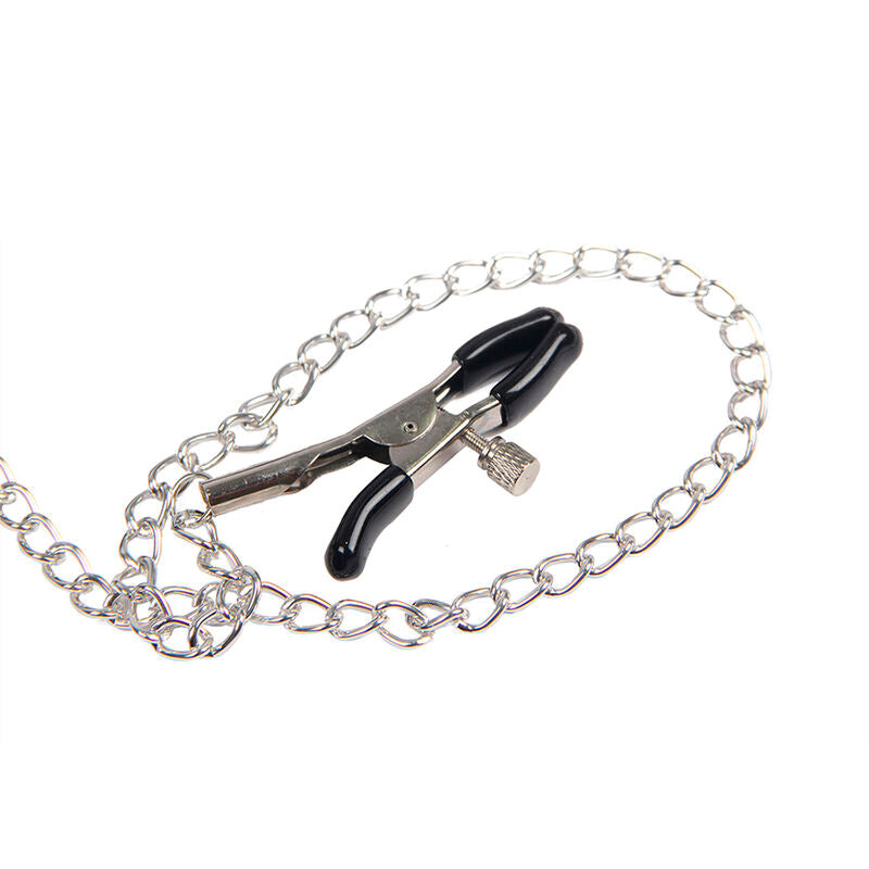 SUBBLIME - 953720 BONDAGE LEATHER STRAPS BREAST CLAMPS BLACK ONE SIZE