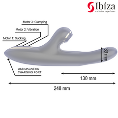 IBIZA - DUPLO VIBRADOR DE FIXAÇÃO PRETO