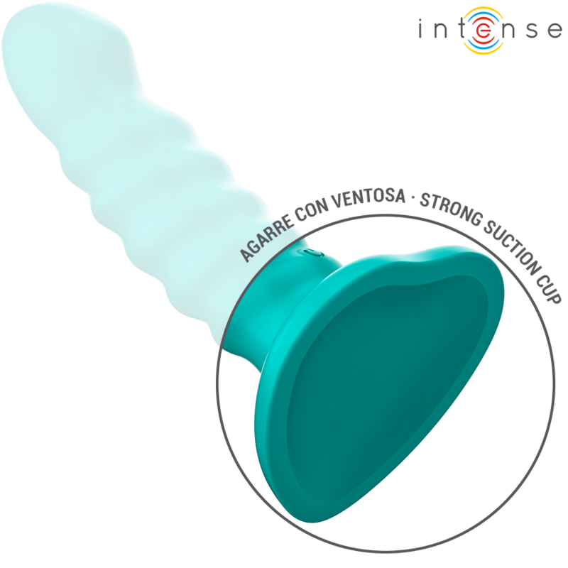 INTENSE - BUFFY VIBRATOR SIZE S SPIRAL DESIGN 10 VIBRATIONS REMOTE CONTROL BLUE
