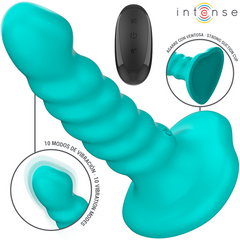 INTENSE - BUFFY VIBRATOR SIZE S SPIRAL DESIGN 10 VIBRATIONS REMOTE CONTROL BLUE
