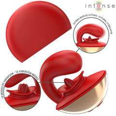INTENSE - MARIAH U-SHAPED VIBRATOR AND STIMULATOR 10 VIBRATIONS RED