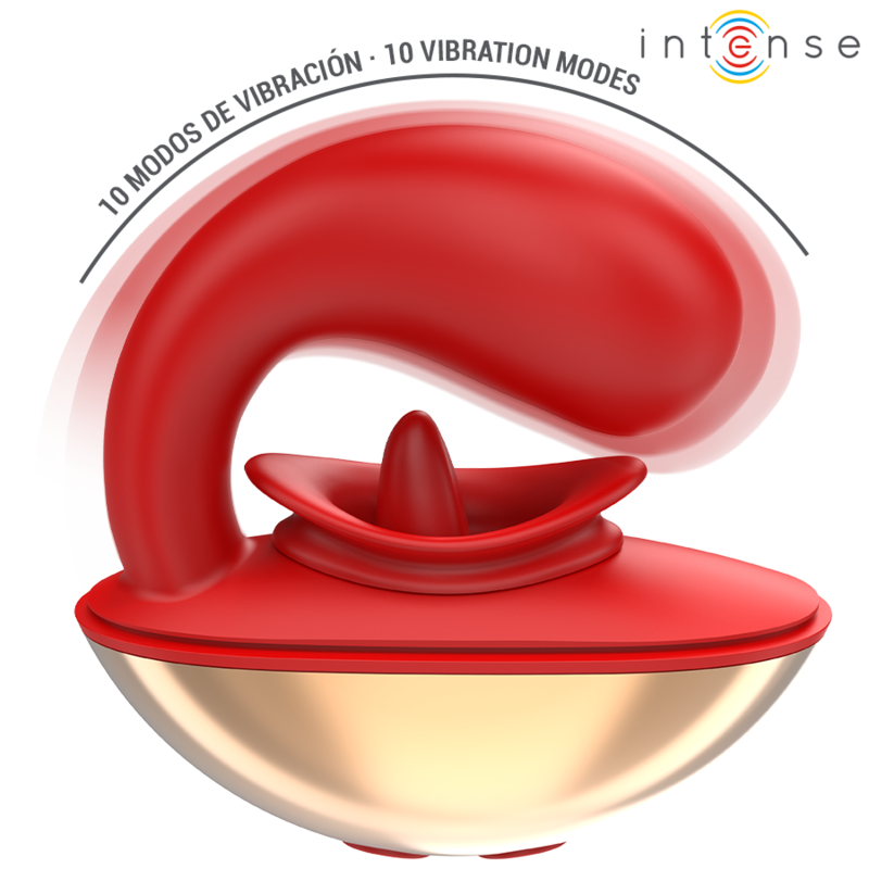 INTENSE - MARIAH U-SHAPED VIBRATOR AND STIMULATOR 10 VIBRATIONS RED