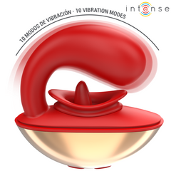 INTENSE - MARIAH U-SHAPED VIBRATOR AND STIMULATOR 10 VIBRATIONS RED