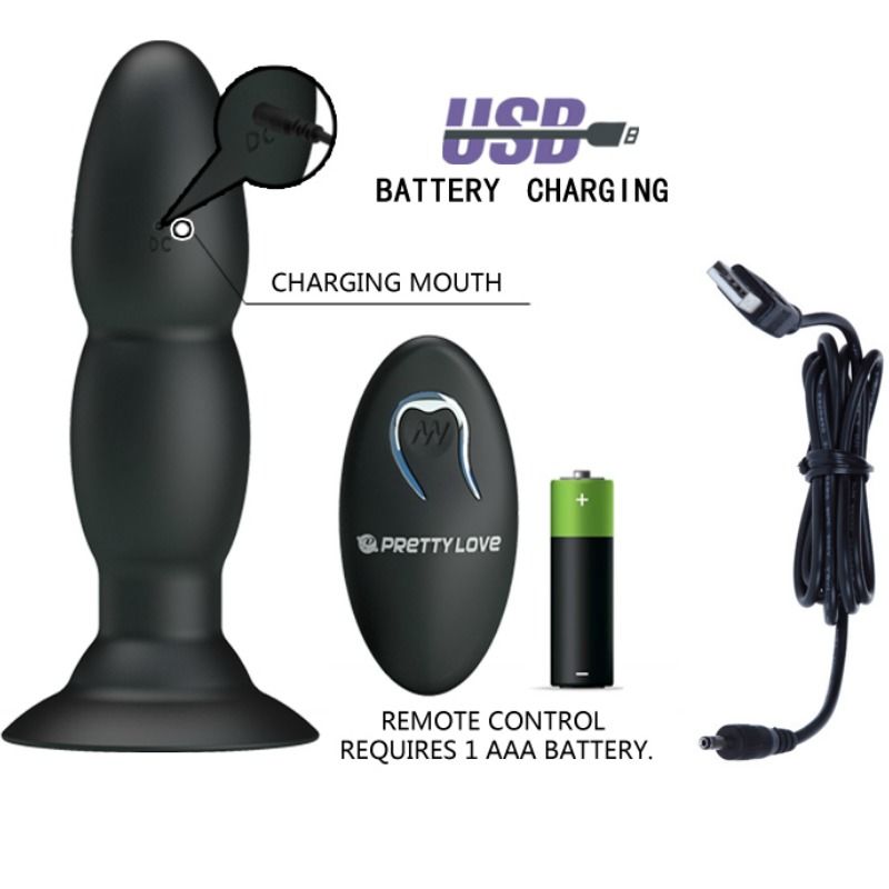 PRETTY LOVE - LOVE PLUG VIBRATOR AND ROTATION BY REMOTE CONTROL