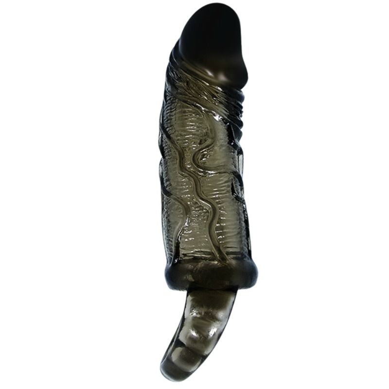 BAILE - PENIS EXTENDER COVER WITH TESTICLE HANDLE BLACK 13.5 CM