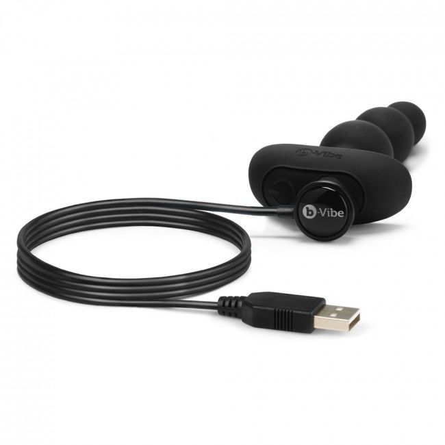 B-VIBE - ANAL TRIPLET BLACK REMOTE CONTROL BEADS