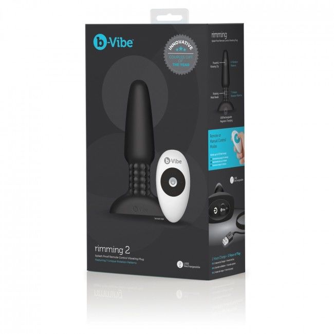 B-VIBE - RIMMING 2 REMOTE CONTROL ANAL PLUG BLACK