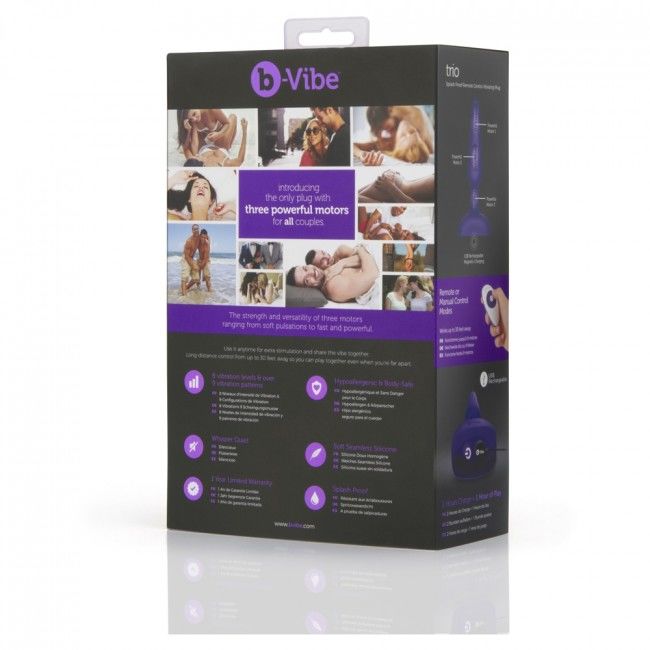 B-VIBE - PURPLE REMOTE CONTROL ANAL PLUG TRIO