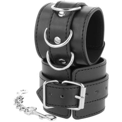 DARKNESS - BLACK ADJUSTABLE LEATHER ANKLE CUFFS