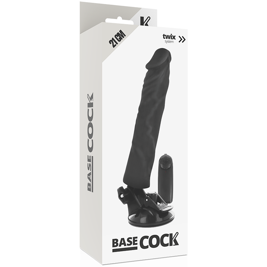 BASECOCK - REALISTIC VIBRATOR WITH REMOTE CONTROL NATURAL 21 CM -O- 4 CM