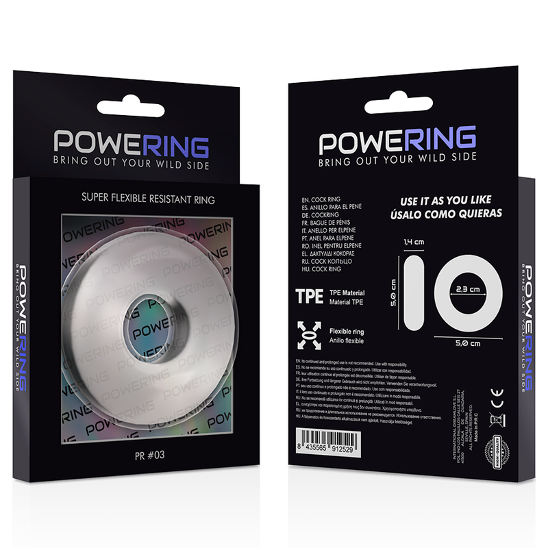 POWERING - SUPER FLEXIBLE AND RESISTANT PENIS RING 5CM PR03 TRANSPARENT