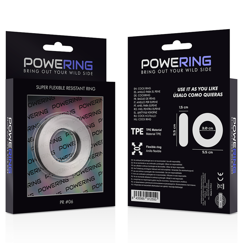 POWERING - SUPER FLEXIBLE AND RESISTANT PENIS RING 5.5CM PR06 TRANSPARENT