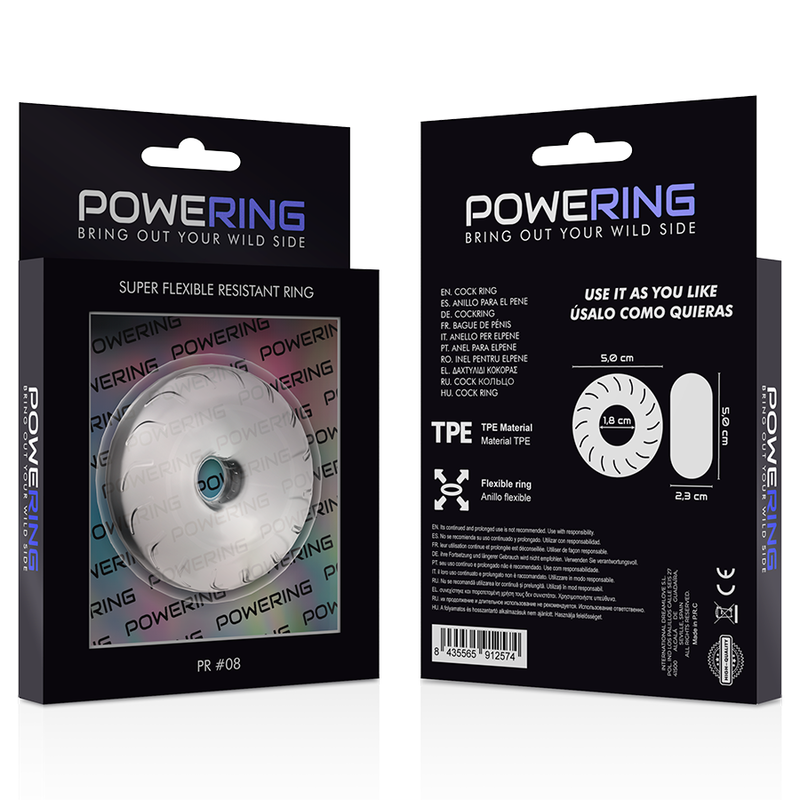 POWERING - SUPER FLEXIBLE AND RESISTANT PENIS RING 5CM PR08 TRANSPARENT