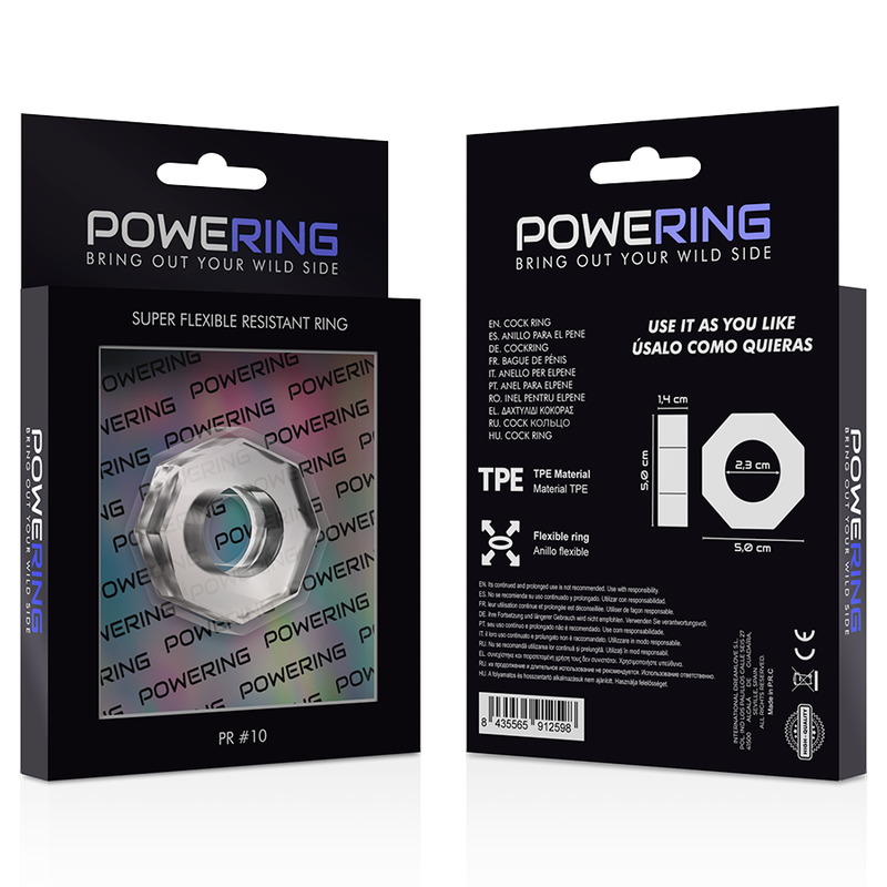 POWERING - SUPER FLEXIBLE AND RESISTANT PENIS RING 5CM PR10 TRANSPARENT