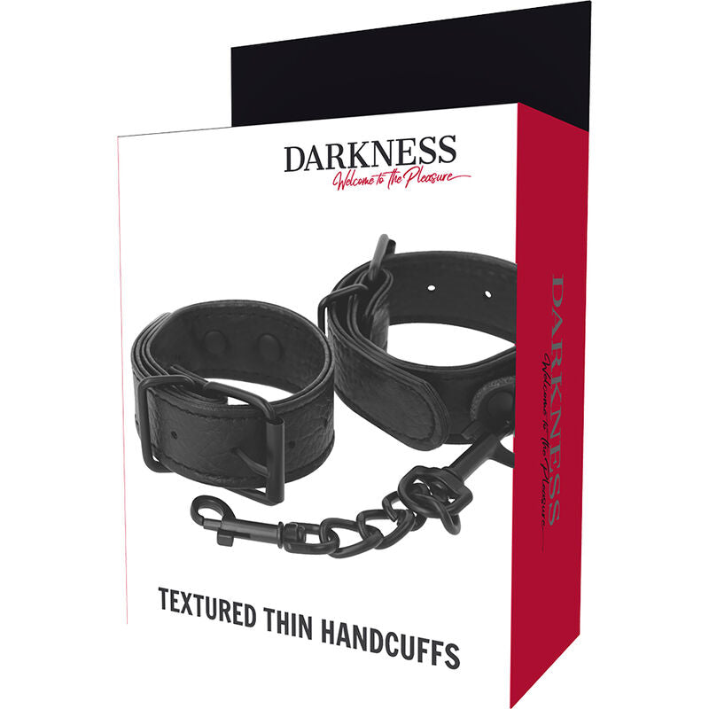 DARKNESS - FINE AND WIDE TEXTURED HANDCUFFS