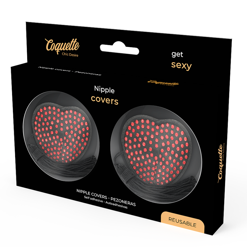 COQUETTE CHIC DESIRE - RED/BLACK TOE COVERS