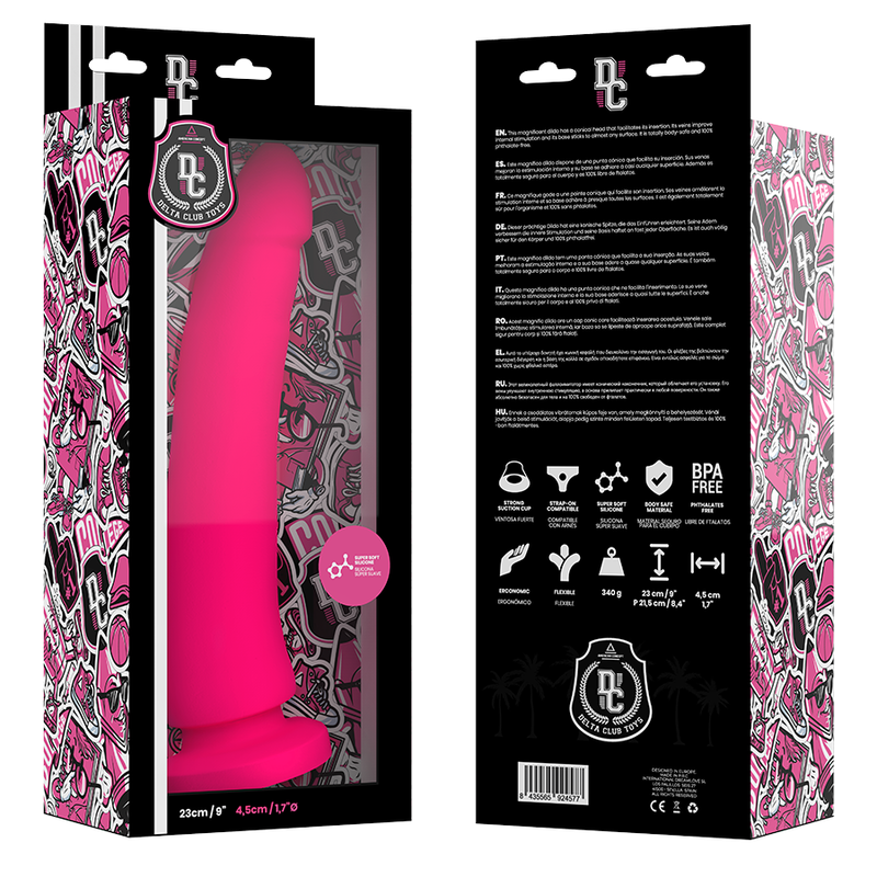 DELTA CLUB - PINK SILICONE MEDICAL DILDO TOYS 23 CM -O- 4.5 CM