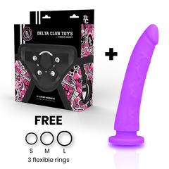 DELTA CLUB - ARREIO DE BRINQUEDOS + DONG PURPLE SILICONE 17 CM -O- 3 CM