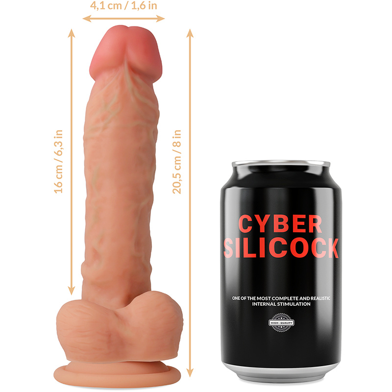 CYBER SILICOCK - MAGNUS LIQUID SILICONE STRAP-ON WITH 3 FREE RINGS 20.5 CM -O- 4.1 CM