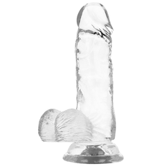 X RAY - SAFETY HARNESS + TRANSPARENT DILDO WITH BALLS 15.5 CM -O- 3.5 CM